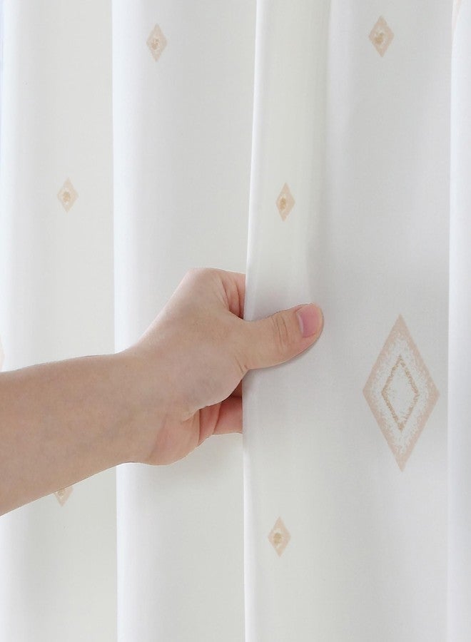 MVSUTA Corinthia Classic Beige Polyester Fabric Cream Printed Elegant Farmhouse Shower Curtains,Contemporary Ivory Decorative Waterproof Modern Cloth Tan Bathroom Curtains,72" W x 72" L - Image 4