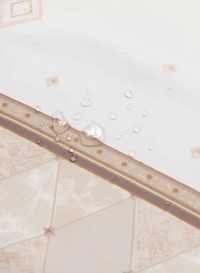 MVSUTA Corinthia Classic Beige Polyester Fabric Cream Printed Elegant Farmhouse Shower Curtains,Contemporary Ivory Decorative Waterproof Modern Cloth Tan Bathroom Curtains,72" W x 72" L - Image 2