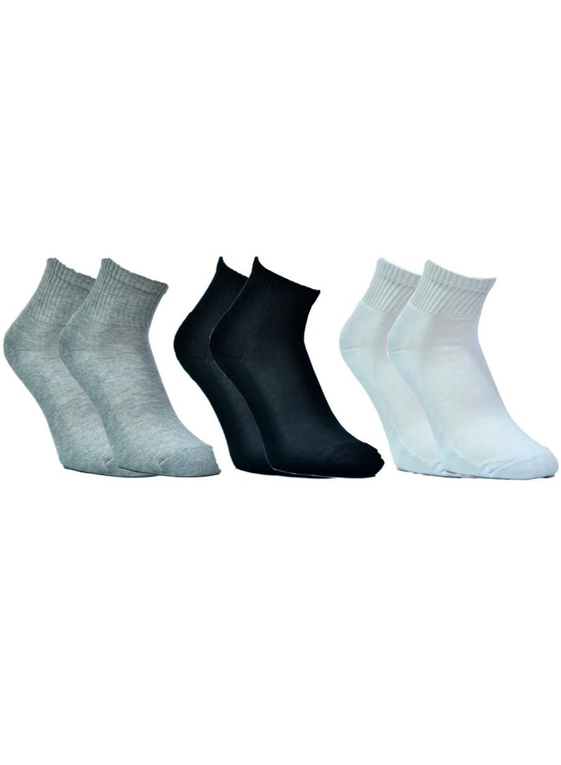 Hobby Egyptian Cotton Blend Crew Socks, long staple, 3 Pairs, cushioned insoles