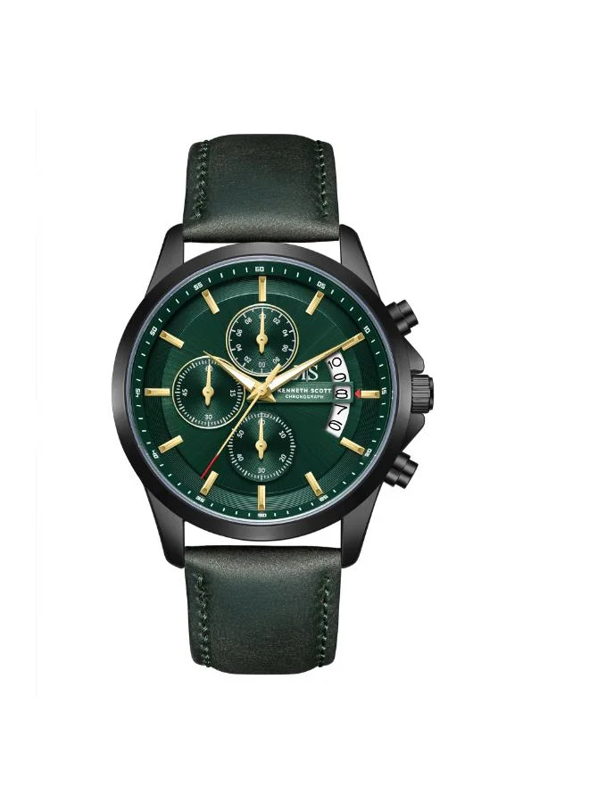 Kenneth Scott Men's Chronograph  Green  Dial Watch - K26106-BLHH