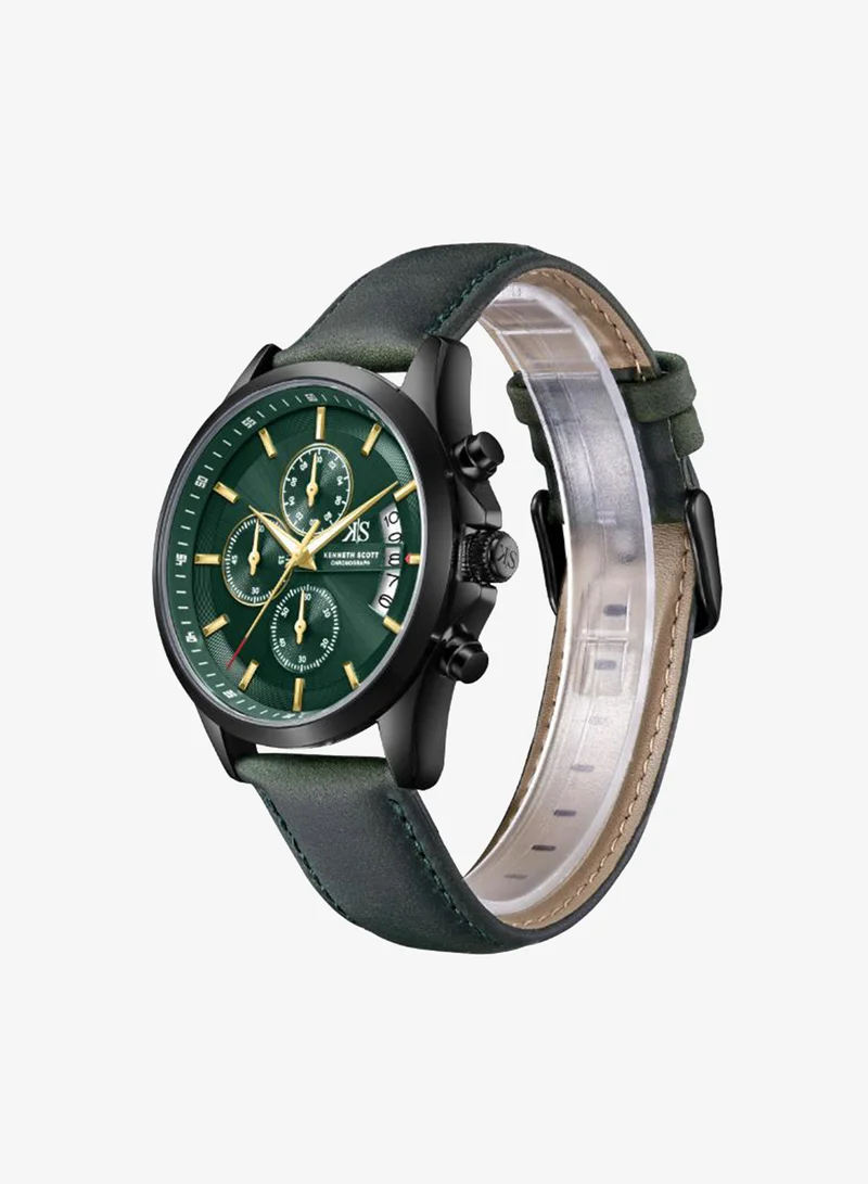 KENNETH SCOTT Kenneth Scott Men's Chronograph  Green  Dial Watch - K26106-BLHH