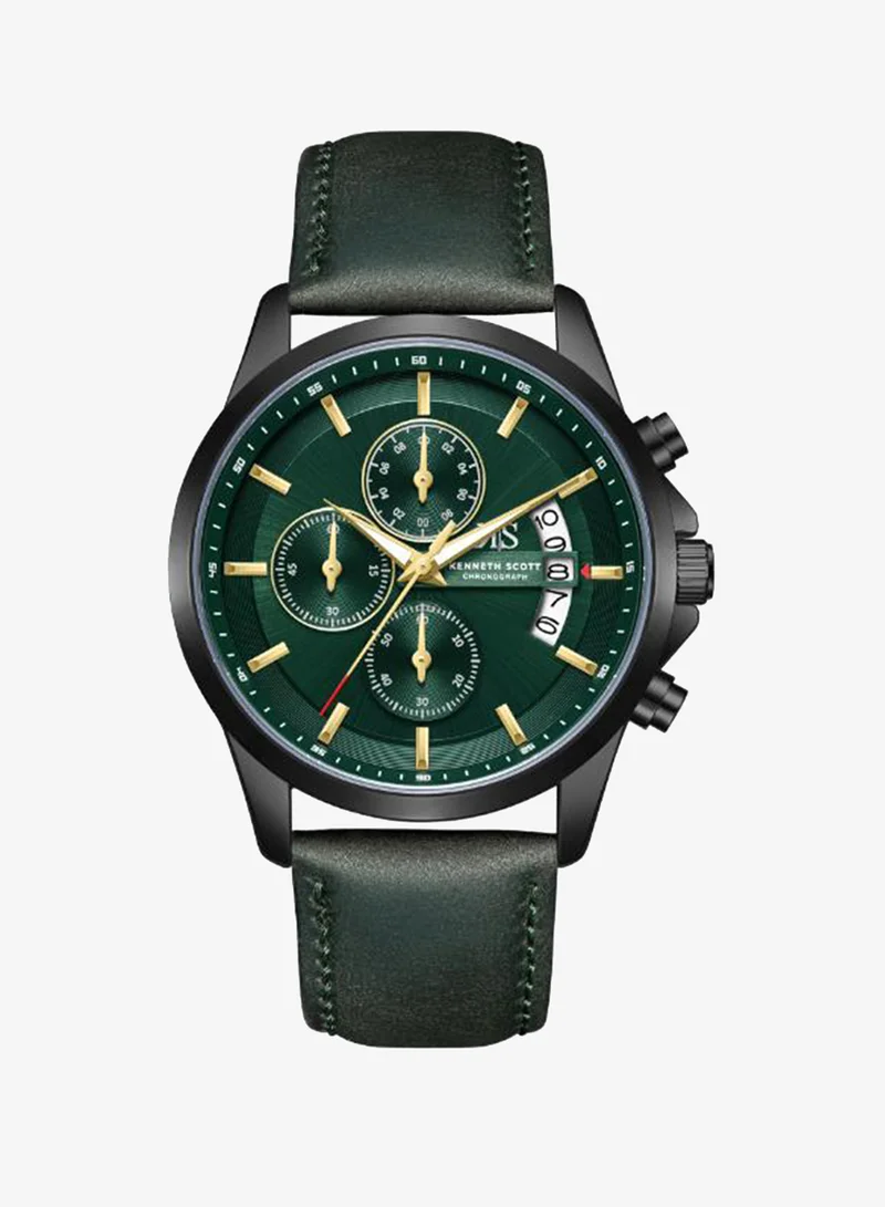 KENNETH SCOTT Kenneth Scott Men's Chronograph  Green  Dial Watch - K26106-BLHH