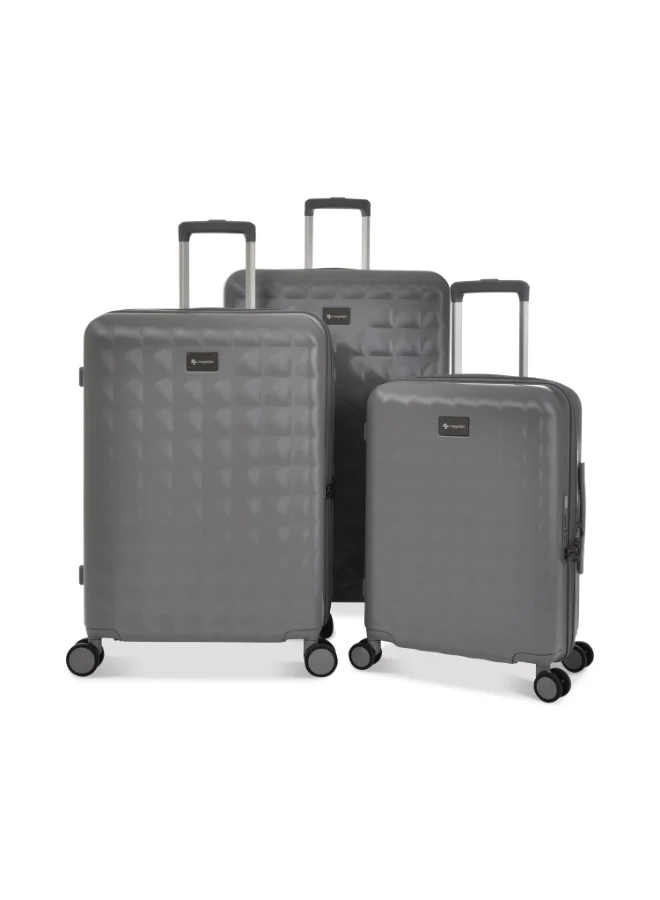 MAGELLAN Hard Shell PC Trolley 3-Piece Luggage Set PC285SA/3P 20 24 28 Inch with TSA Lock USB Port 4 Double Spinner Wheels