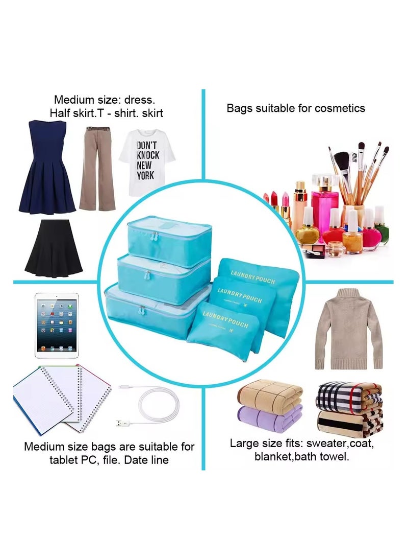 6 Set Travel Storage Bags Multi-functional Clothing Sorting Packages,Travel Packing Pouches, Luggage Organizer Pouch - Image 3