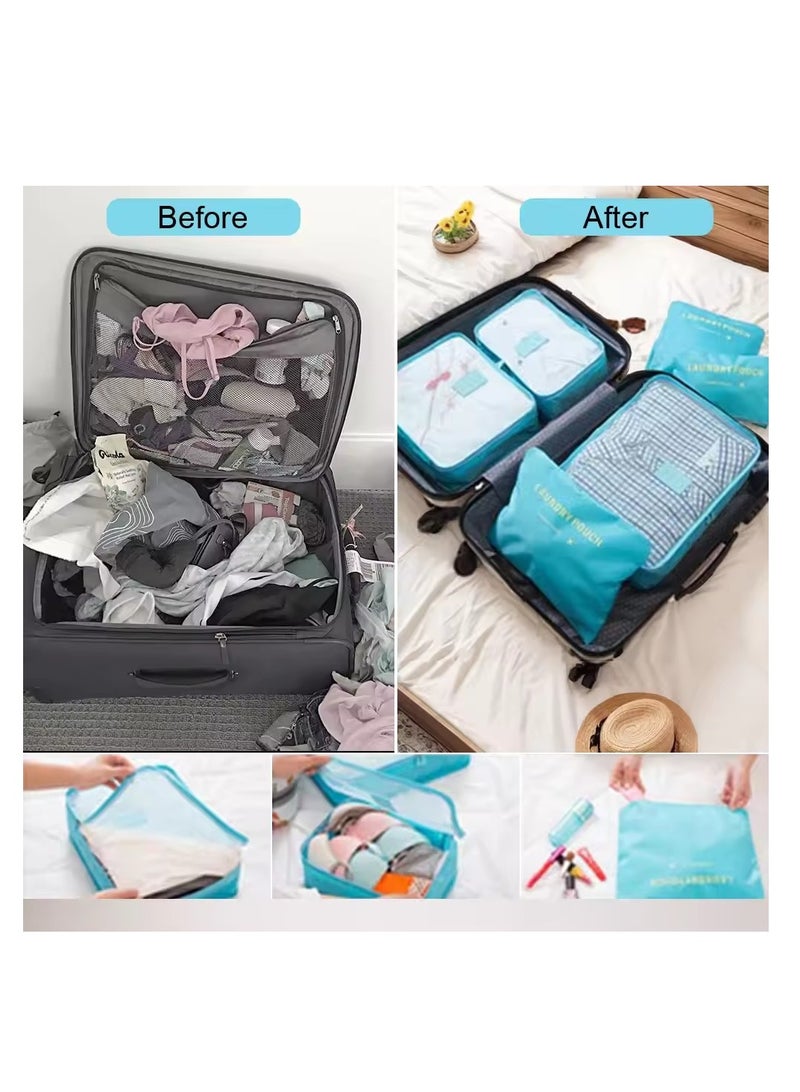6 Set Travel Storage Bags Multi-functional Clothing Sorting Packages,Travel Packing Pouches, Luggage Organizer Pouch - Image 2
