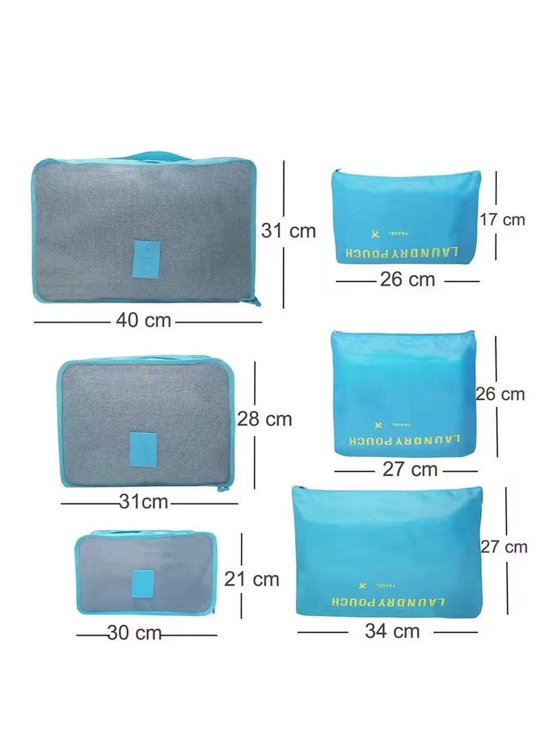 6 Set Travel Storage Bags Multi-functional Clothing Sorting Packages,Travel Packing Pouches, Luggage Organizer Pouch - Image 4