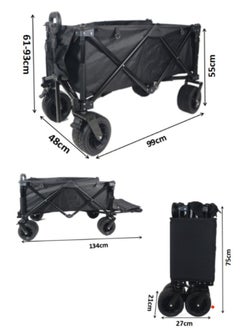 Outdoor Camp Cart Foldable Portable Garden Trolley Camp Baby Children Wagon Grocery Shopping Picnic Trailer Collapsible Storage Black - pzsku/Z33199055B8987DD14C5DZ/45/_/1705647786/966a9c4f-13a4-4bc8-93fd-3f7ec1bf8fe4