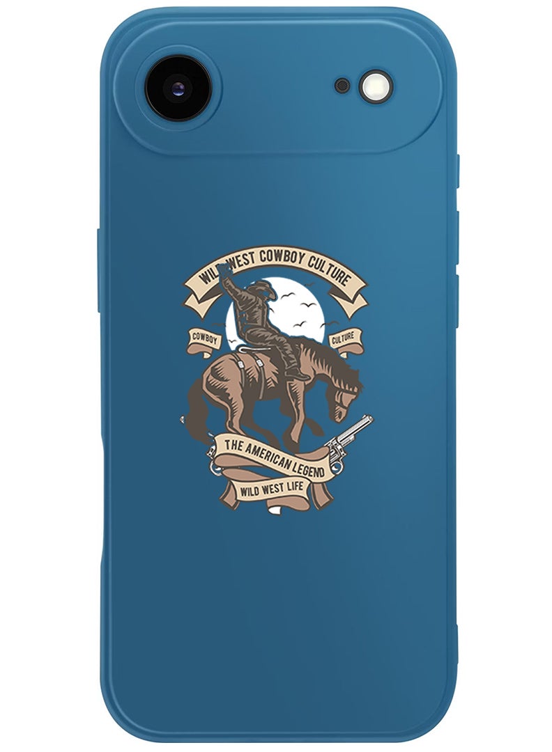 Theodor Protective Slim Fit Case Liquid Silicone Cover with Full Body Protection Anti-Scratch Shockproof Case For Apple iPhone 17 Air (Blue) Wild west cowboy - Image 1