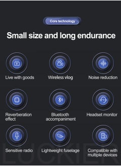 Generic Wireless Microphone for iPhone Android USB C Lavalier Microphone, Professional Grade with Monitor Earphones Anti-interference Microphone Video Recording Noise Cancelling Lavalier Microphone for YouTube Live Podcast  - Image 2