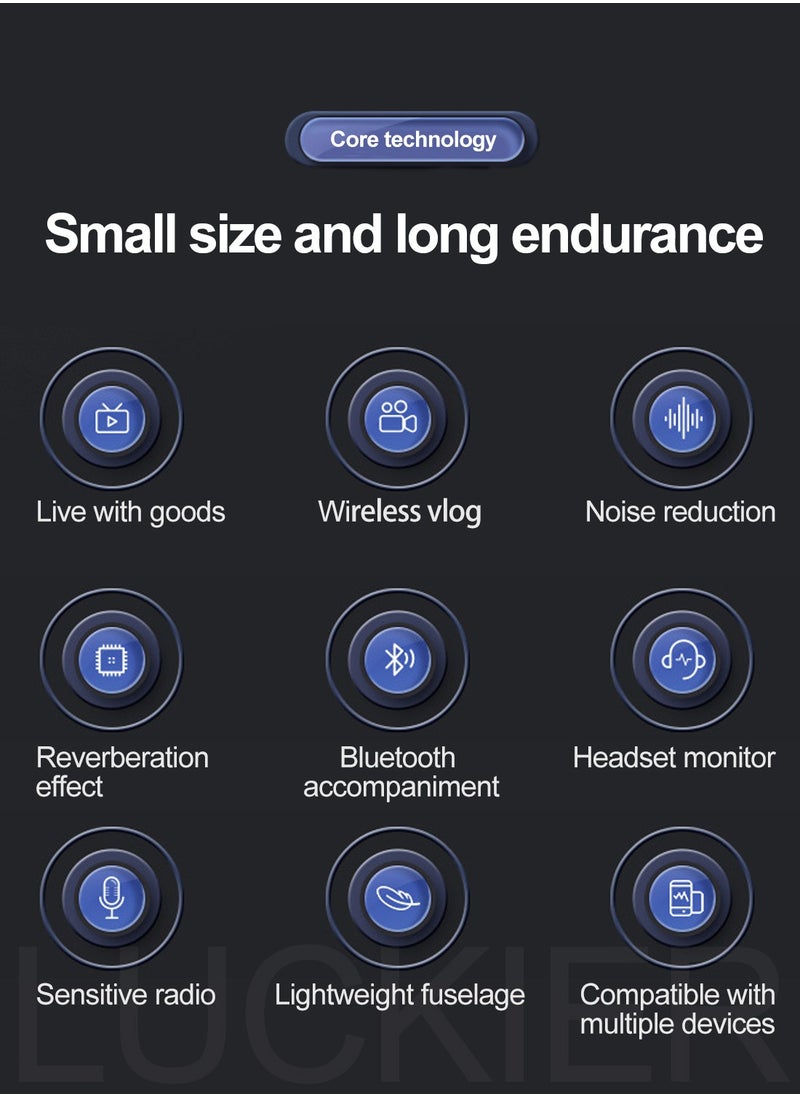 Generic - Wireless Microphone for iPhone Android USB C Lavalier Microphone, Professional Grade with Monitor Earphones Anti-interference Microphone Video Recording Noise Cancelling Lavalier Microphone for YouTube Live Podcast - Image 1