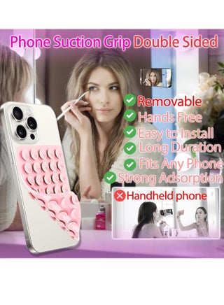 2 Pack Silicone Suction Cup Phone Case Mount Double Sided, Phone Accessories Hands-Free Strong Grip Holder for Selfies and Videos, Silicon Phone Stand Sticky for iPhone and Android - view 2