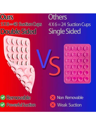 2 Pack Silicone Suction Cup Phone Case Mount Double Sided, Phone Accessories Hands-Free Strong Grip Holder for Selfies and Videos, Silicon Phone Stand Sticky for iPhone and Android - view 3