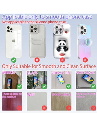 2 Pack Silicone Suction Cup Phone Case Mount Double Sided, Phone Accessories Hands-Free Strong Grip Holder for Selfies and Videos, Silicon Phone Stand Sticky for iPhone and Android - view 5