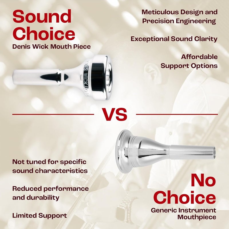 Denis Wick Classic Cornet Mouthpiece Silver Plated, 5881-2B - V-Type Backbore for Balanced Airflow and Tone - Cornet Accessories for Effortless Articulation 17 x 4.92 x 4.3mm - Image 5