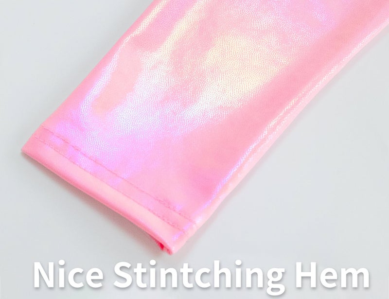 Gnainach Girls Shiny Metallic Leggings Size 4t 5t Holographic Pink Stretch Soft Yoga Pants for Toddler Gift Riding - Image 5