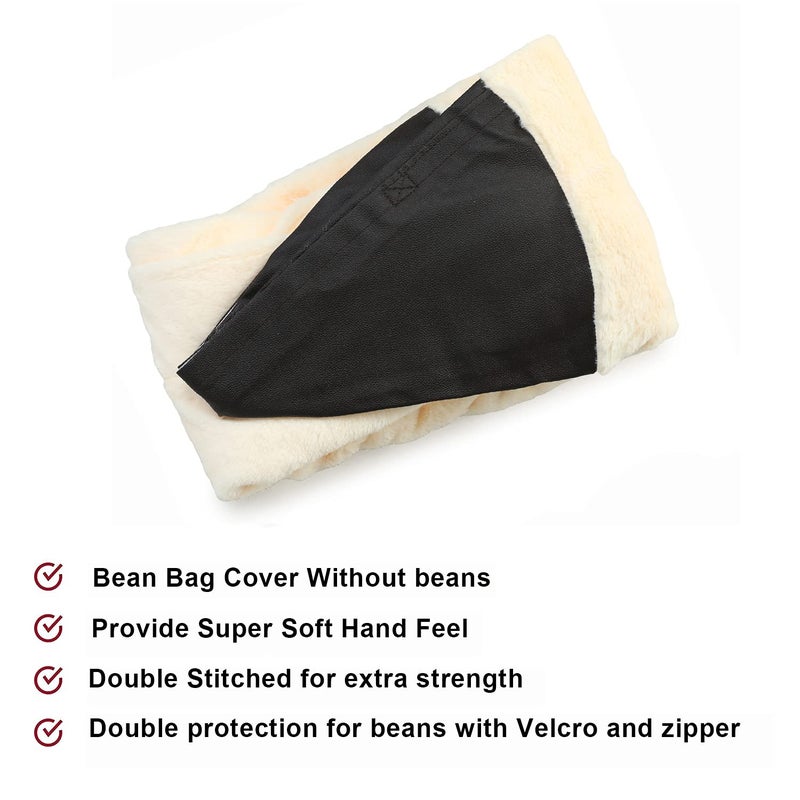 Brand - Solimo Solimo Luxe Fur XXXL Bean Bag Cover Without Beans Cream - Image 3