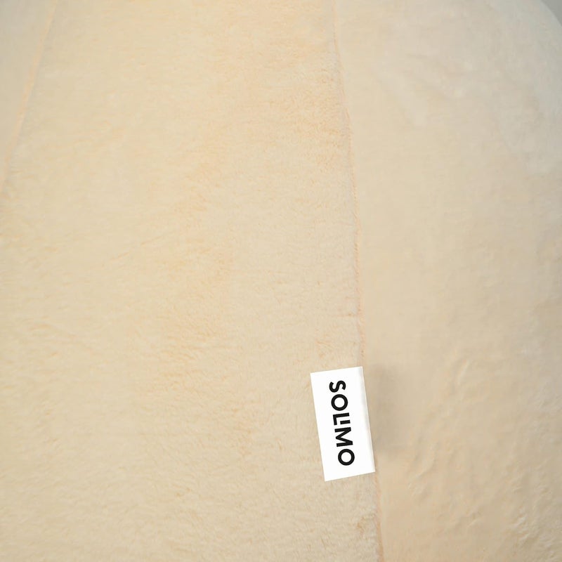 Brand - Solimo Solimo Luxe Fur XXXL Bean Bag Cover Without Beans Cream - Image 5