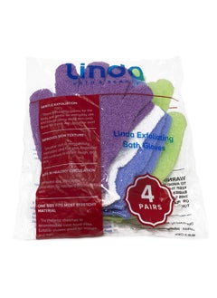 Linda Linda Exfoliating Bath Gloves, Pack of 4  - Image 3