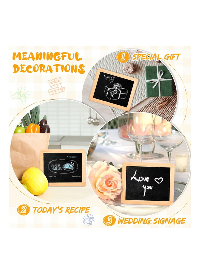 Small Slate Chalkboard, Mini Chalk Board Small Chalkboard with Frames, Mini Chalkboard Signs School Supplies, for Classroom Party Home Office Wedding Birthday Decoration, 5 x 4 Inch (6 Pcs) - Image 2