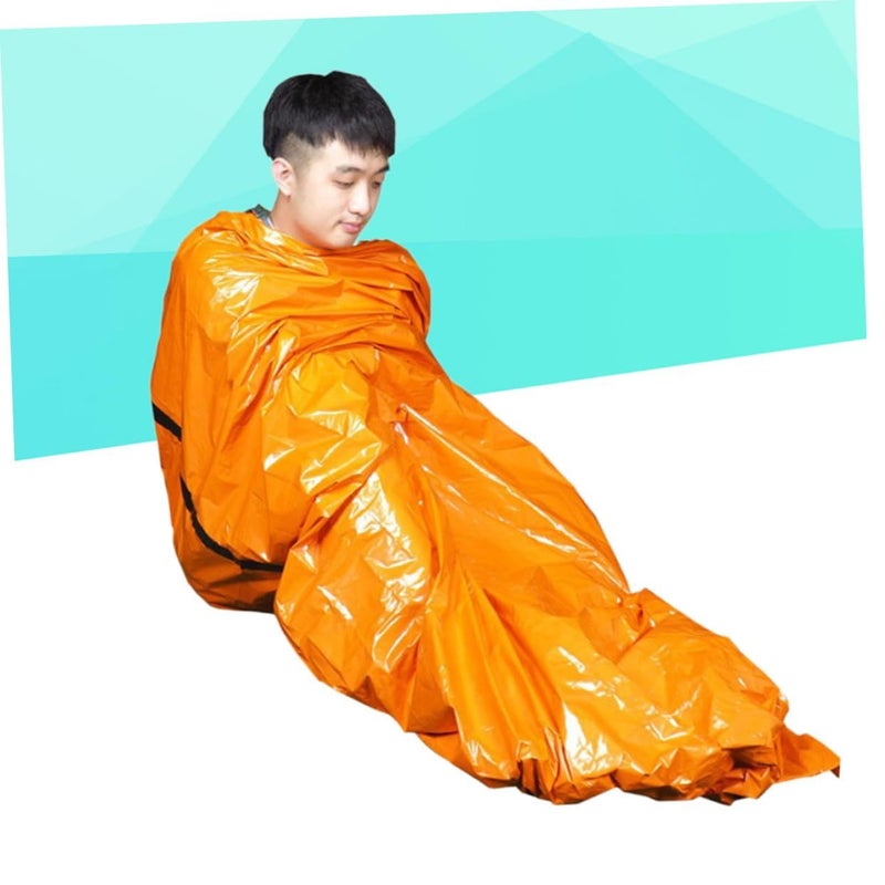 3 Pcs Comfortable Pe Sleeping Bag Packable Camping Blanket Pouch Drawstring Hood Outdoor Travel - Image 4