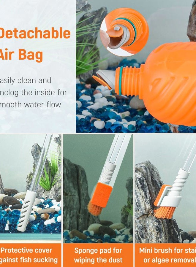 Pawfly Aquarium Vacuum Gravel Cleaner, Manual Water Changer Siphon with Long Hose and Cleaning Brush Pad for Water Changing and Sand Washing - Image 5