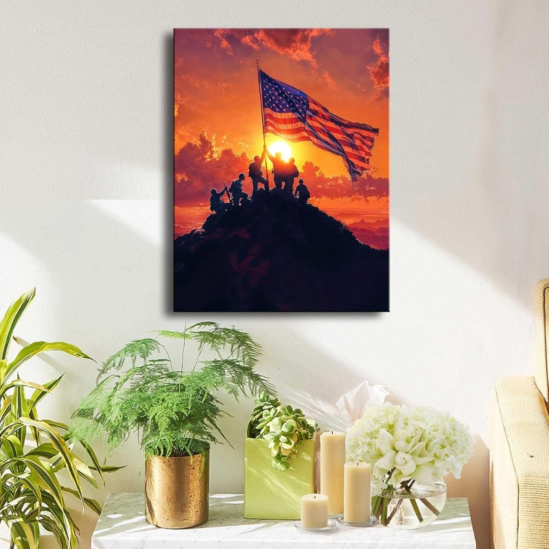 Ploceiny Patriotic American Flag Canvas Print - Image 5