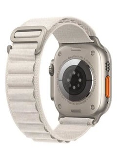 SHOPI Apple Watch Alpine Loop Band 49mm/45mm/44mm Nylon Woven Sport Strap Compatible with iWatch Series 8/Ultra/7/SE/6/5/4/3/2/1 White  - Image 1
