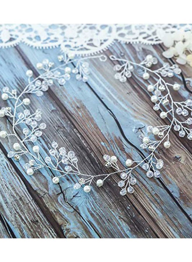 نيبمينينت ربطة رأس للعرائس فضي / شفاف 15.8بوصة - Image 3