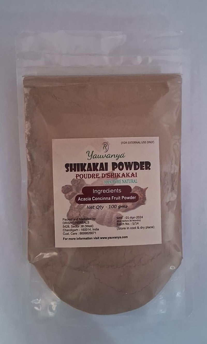 Yauvanya Shikakai (Acacia Concinna) Powder, Natural hair conditioner and nourisher - 100 gms