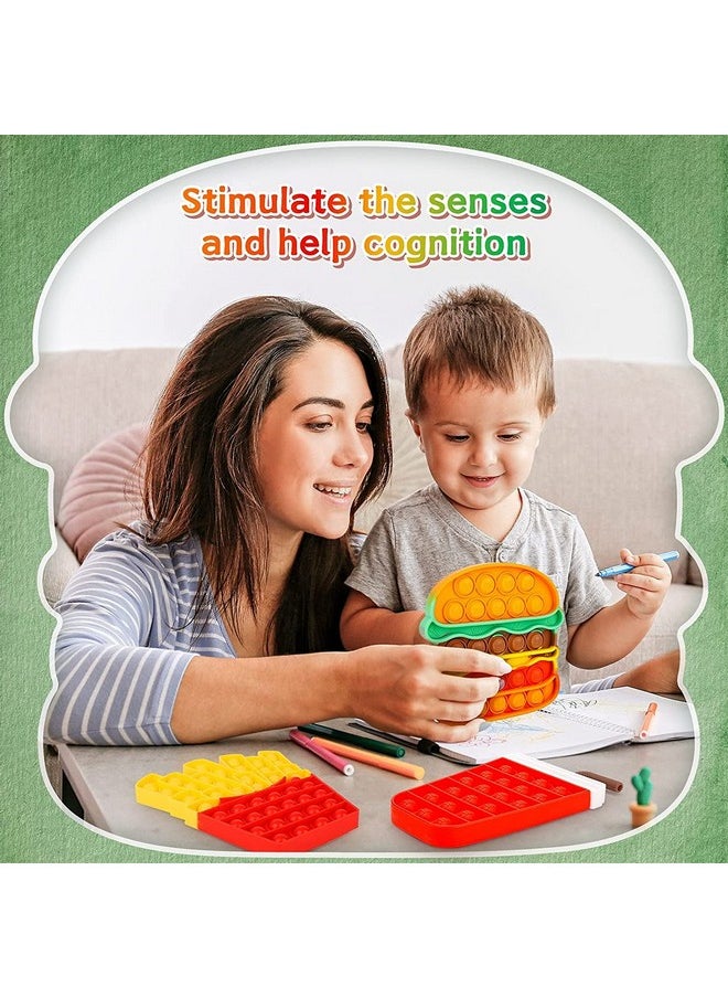 FunBlast - FunBlast Pop It - Popit Game, Poppet for Kids, Pop It Toy, Pop It Toys for Kids, French Fries Pop It Toy Fidget with Cold Drink and Hamburger, Pop It Fidget Toy, Pop It Big, Pop It for Girls, Pop It for Boys, Stress Relief Toys (Pack of 3 Pcs) - Image 1