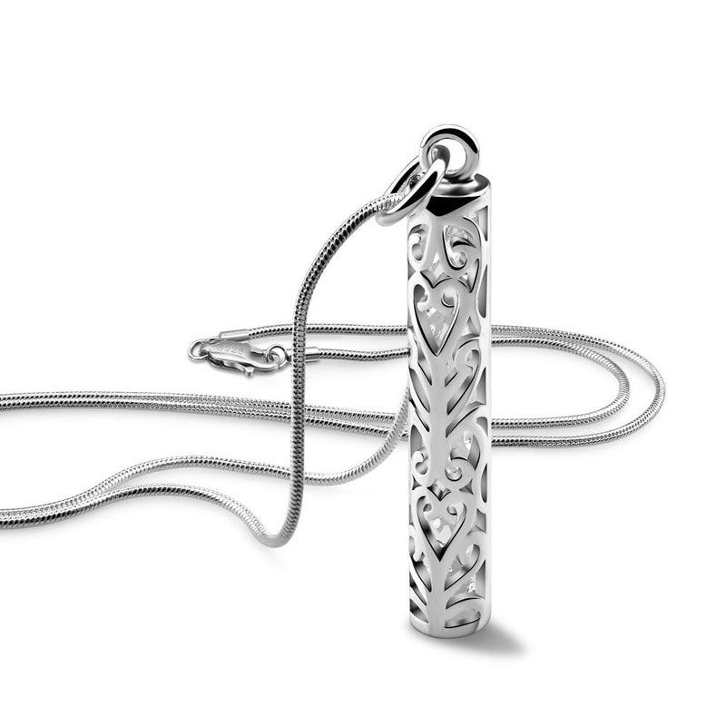 Dankadi Women's 925 Sterling Silver Necklace-Bohemian Patterned Cylindrical Pendant Necklace-1Snake Chain 45-60CM Fine Jewelry (Snake chain 18 inch) - Image 1