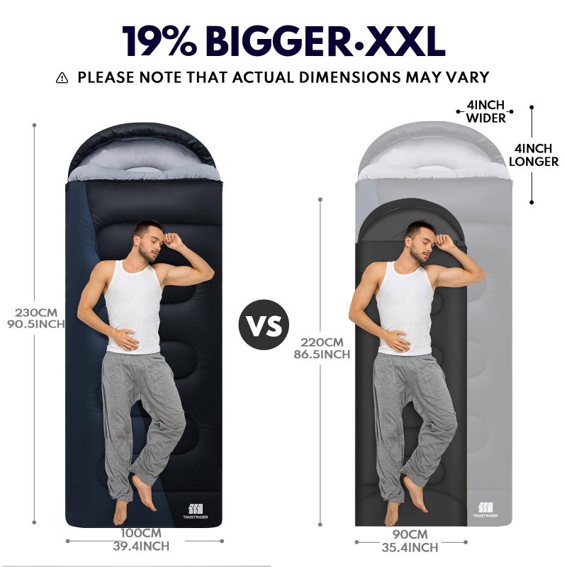 TANSTRIDER XXL Winter Sleeping Bags for Adults Cold Weather,Camping Sleeping Bag for Kids with Compression Sack,4 Season Camping Essentials Gear for Hiking,Traveling,Outdoor,Backpacking,Climbing - Image 3