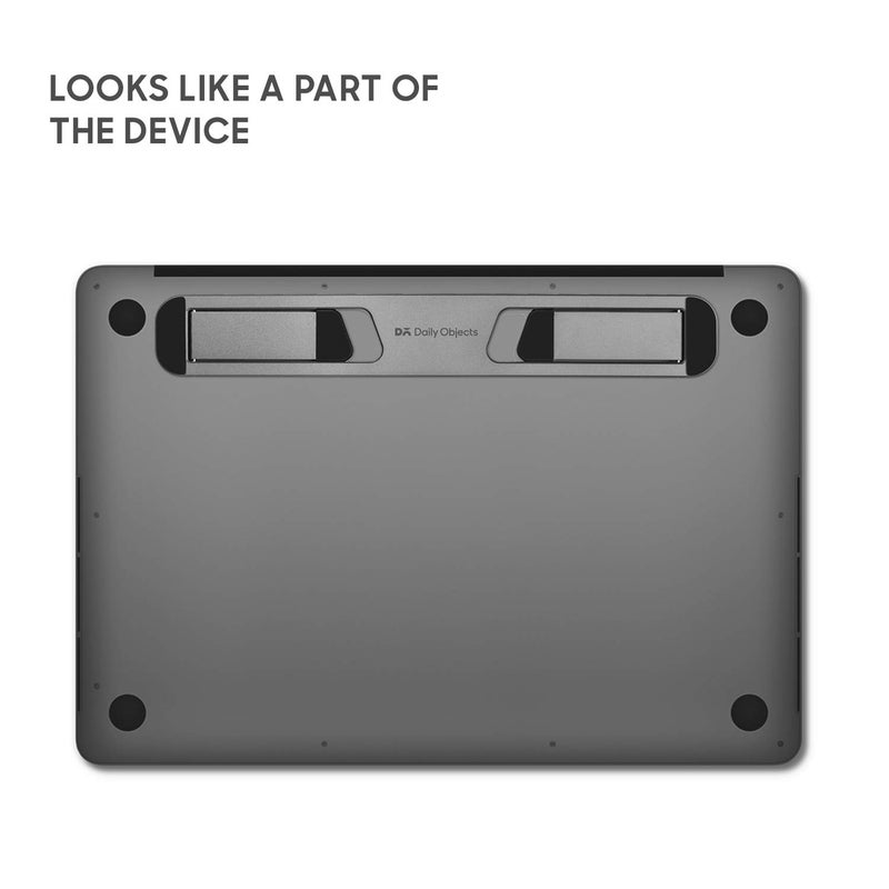 DailyObjects Tabletop Osgo Adjustable Folding LaptopTablet Stand Ideal tilt for DrawingWritingViewing Aluminum Finish Suitable for TableDeskBed Space Grey - Image 5