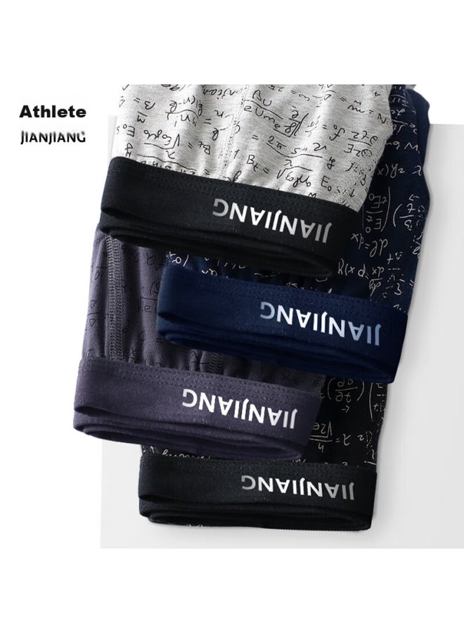 Athlete Jianjian Men's Underwear, Men's Briefs, Elastic Cotton Mid-rise Shorts Shorts, Formula Style, Comfortable, Antibacterial, 4-pack - Image 2