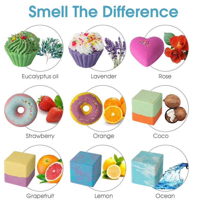 comfso 10 Bath Bombs for Kids, Bath Bomb Gift Set, Natural Bubble Bathbombs, Shea Butter Dry Skin Moisturize, Fizzy Spa Bath for Her Mom Women Kids Girls Girlfriend, Birthday, Easter Basket Stuffers - Image 2