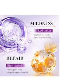 SADOER 500ML Black Seed Oil & Red Onion Shampoo Boosts Shine, Hydration & Shine - Reduces Itchy Scalp, Dandruff & Frizz - No Parabens Or Sulfates  - Image 4