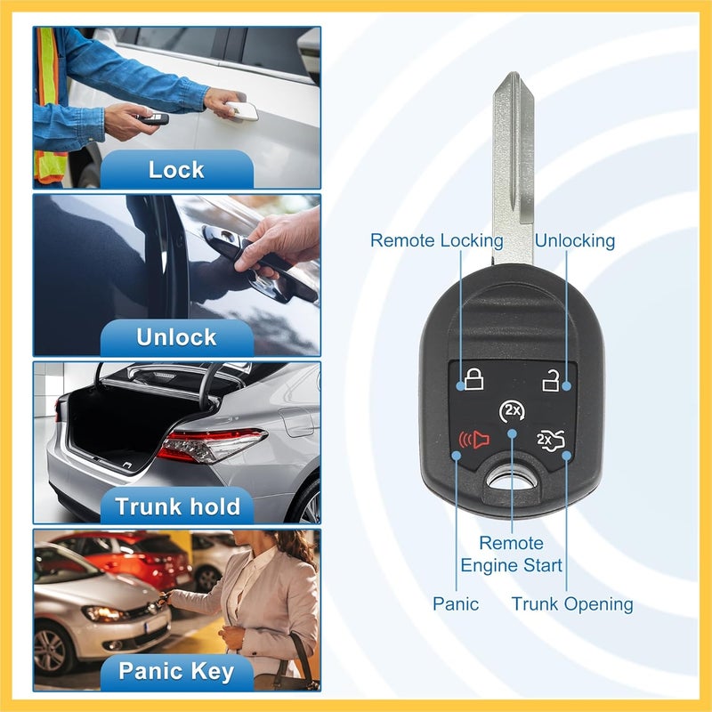 REPAIROCK 5 Button Car Keyless Entry Remote Control Replacement Key Fob for Ford Explorer 2013-2015 - Image 3