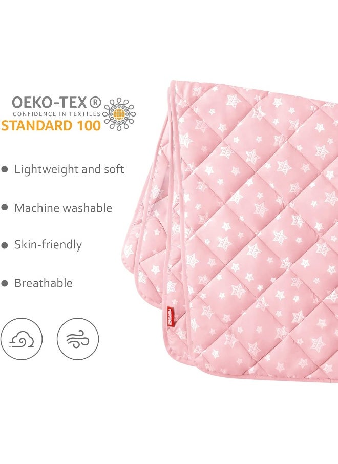 Moonsea Baby Blanket for Boys and Girls, Soft Cozy Toddler Comforter Quilted with Pink Star Print, Ultra Soft and Comfortable Down Alternative Crib Comforter, 39x47 Inches  - Image 2