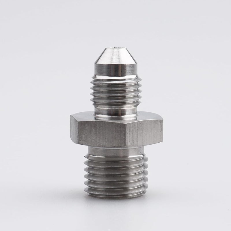 AC PERFORMANCE Male M12 x 1.25 Metric Thread to -3 AN Flare Adapter Stainless Steel - Image 1