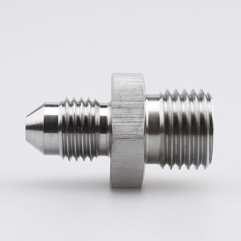 AC PERFORMANCE Male M12 x 1.25 Metric Thread to -3 AN Flare Adapter Stainless Steel - Image 2