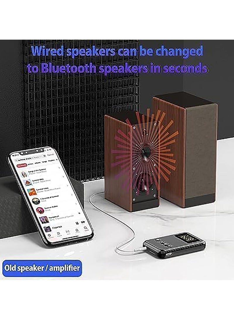 SYOSI جهاز إرسال واستقبال بلوتوث SYOSI مع شاشة LCD، محول صوت لاسلكي 4 في 1 V5.0 AUX بلوتوث للسيارة/الكمبيوتر/التلفزيون/الطائرة/المسرح المنزلي/مكبرات الصوت/مشغل MP3 إلى سماعات الرأس - Image 2