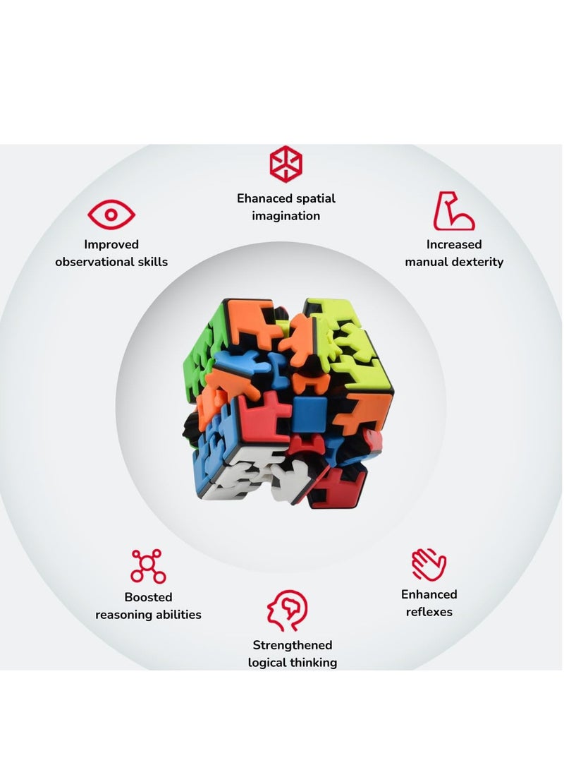 Cubelelo Cubelelo Drift Gear 3x3 Stickerless Cube Speed Cube | Twisty Magic Cube | Toy for Kids & Adults | Magic Speedy Stress Buster Brainstorming Puzzle 3x3x3 Gear Cube (Multicolor)  - Image 3