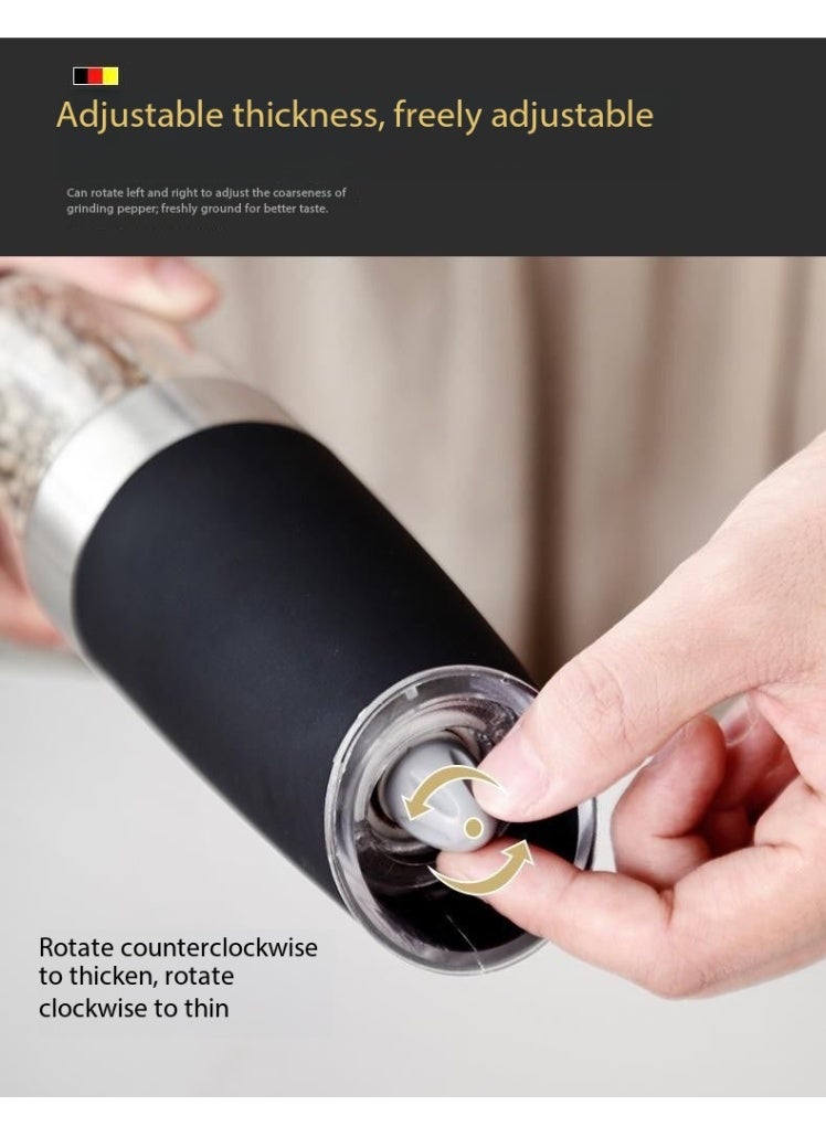  CityRiya-Long طاحونة الفلفل الكهربائية الجاذبية ، طاحونة الملح والفلفل التلقائية مع الخشنة القابلة للتعديل ، طاحونة التوابل من الفولاذ المقاوم للصدأ لمطبخ الشواء - Image 4