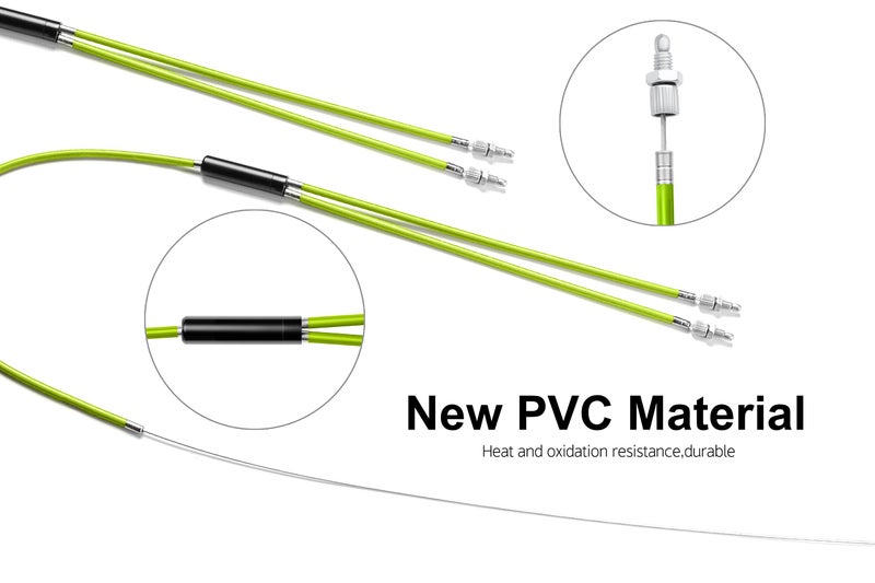 Bavel BMX Bike Gyro Brake Cables,Full Kit BMX Bicycle Brake Line Set Cable Wire,Front + Rear (Upper + Lower) with Spinner Rotor (Complete Set) for Bike Part Replacement - Green (Green) - Image 4