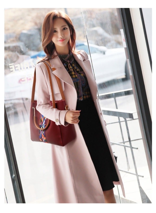 REOCLE Women's Handbag Set 4 Pcs Soft PU Leather Top Handle Bag Tote Bag Crossbody Bag Wallet Purse Set Versatile Shoulder Bags - Image 4