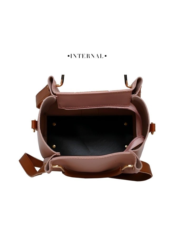 REOCLE Women's Handbag Set 4 Pcs Soft PU Leather Top Handle Bag Tote Bag Crossbody Bag Wallet Purse Set Versatile Shoulder Bags - Image 5