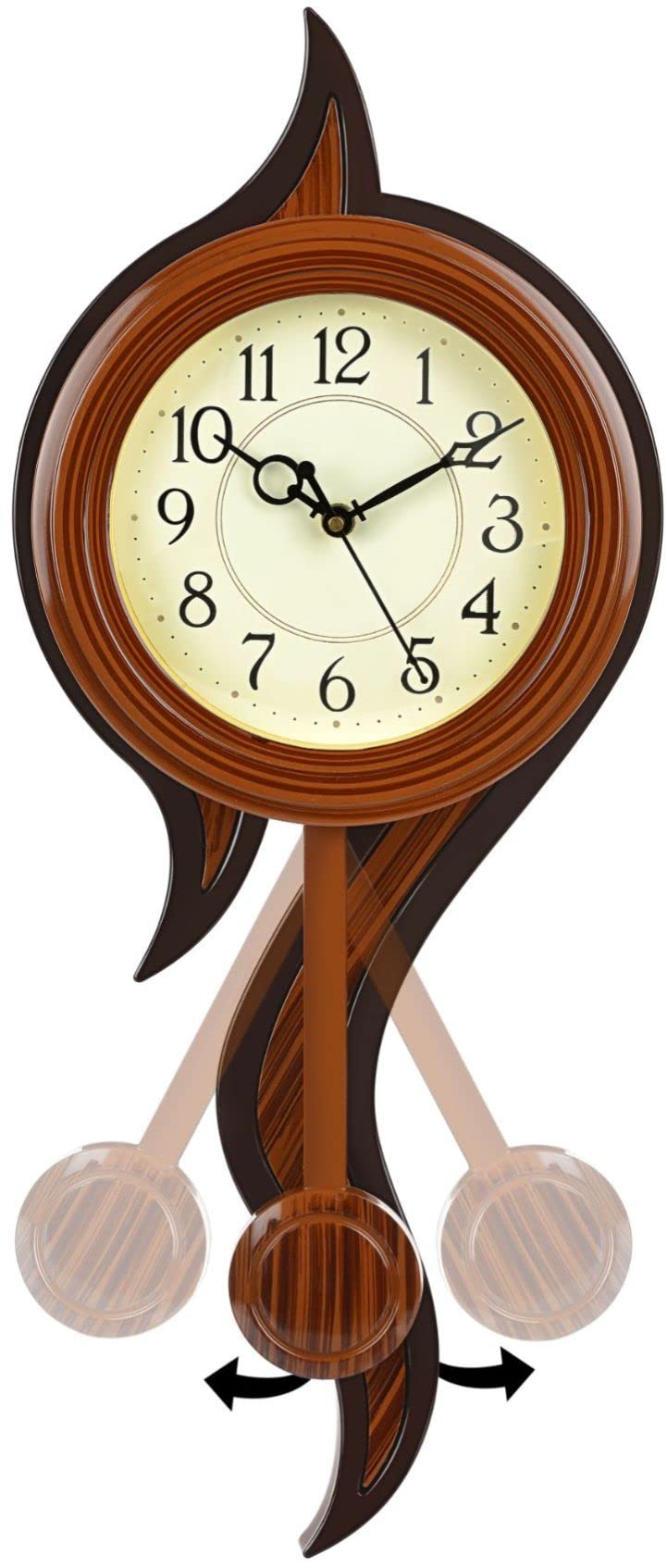 Harbour Analog Latest Stylish New Models Wall Clock with Pendulum for Home Living Room Hall Bedroom (Size Height 52 CM X Width 22 CM)- Home Decor Big Size Wall Clock Mz AD MJSL 4 - Image 3