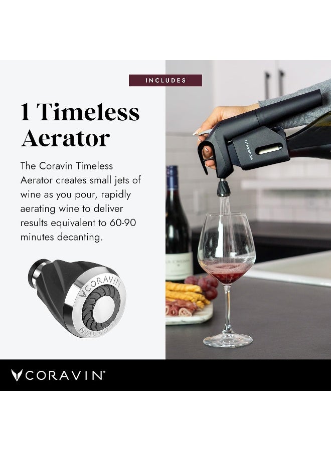 Coravin نظام حفظ النبيذ كورافين تيمليس 6 بلس - موفر النبيذ بالكوب - مع 3 كبسولات غاز الأرجون النقي، 6 أغطية لولبية ومهوّي النبيذ - بورغندي - Image 5