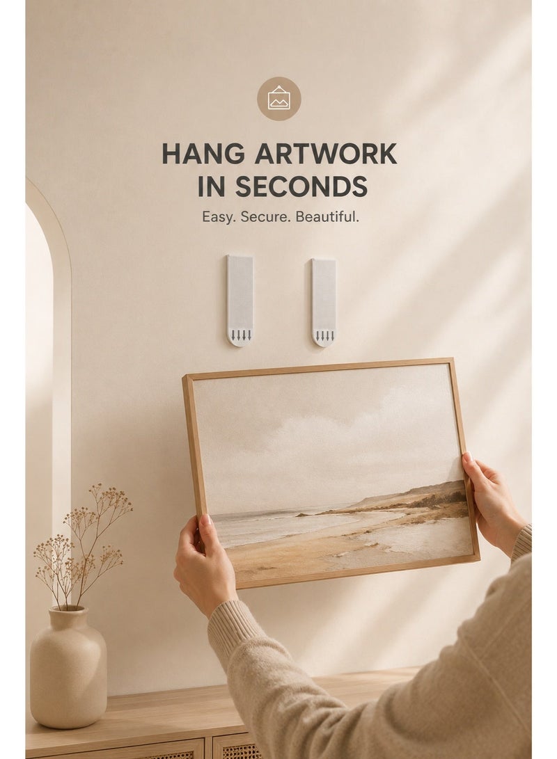 6 Pairs Mushroom Lock Wall Mounting Strips, 12 Pieces Heavy Duty Adhesive Hanging Strips, Tool-Free Wall Hangers for Picture Frames, Photos, Artwork, Home Decor, Storage Boxes, Power Strips, Hooks and Organizers - Image 1