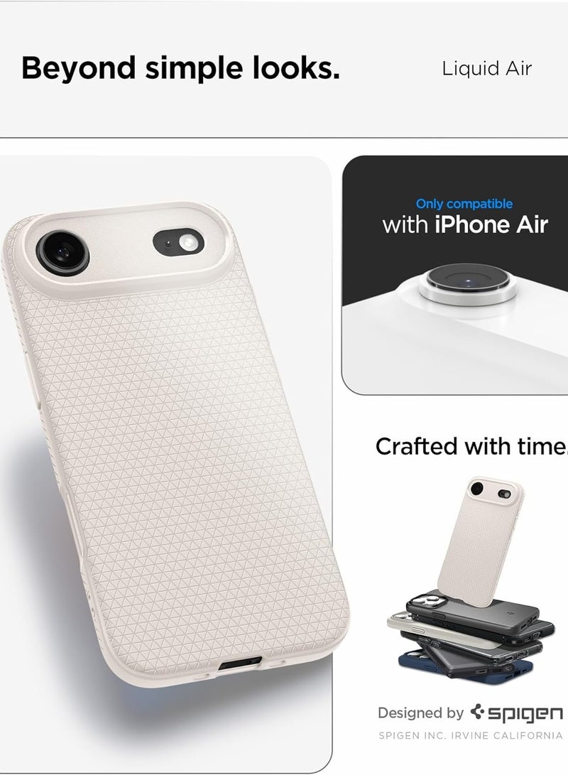 Spigen غطاء حماية سائل آير لجهاز آيفون 17 - تيتانيوم طبيعي - Image 2